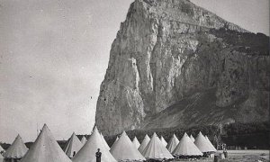 Campamento de refugiados en Gibraltar.