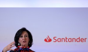 La presidenta del Banco Santander, Ana Botín, en la presentación de resultados de 2019 de la entidad. REUTERS