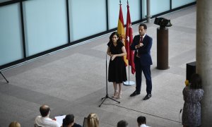 La presidenta de la Comunidad de Madrid, la popular, Isabel Díaz Ayuso y el vicepresidente, Ignacio Aguado (Cs). Europa Press