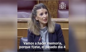El repaso de Yolanda Díaz a la actitud del PP contra las medidas sociales por el coronavirus