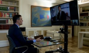 Videoconferencia entre Sánchez y Casado