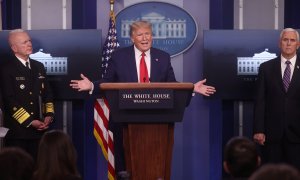 El presidente de EEUU, Donald Trump, durante una rueda de prensa. REUTERS