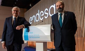 José Bogas (izq.) y Juan Sánchez-Calero, consejero delegado y presidente de Endesa, respectivamente.