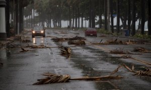 Imagen del temporal Isaías a su paso por la República Dominicana. EFE