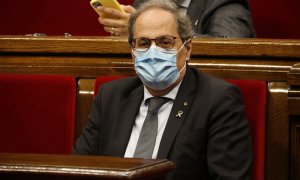 El president de la Generalitat, Quim Torra, durant el ple monogràfic sobre la monarquia. GUILLEM ROSET / ACN