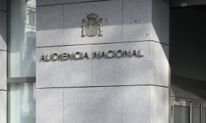 Letrero de la Audiencia Nacional, en su sede en Madrid. E.P./Óscar Cañas