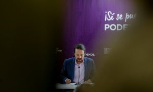 El secretario general de Podemos y vicepresidente segundo del Gobierno, Pablo Iglesias, durante la reunión del Consejo Ciudadano Estatal del partido, celebrado el pasado enero. E.P./Ricardo Rubio