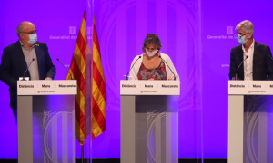 Roda de premsa del conseller d'Educació, Josep Bargalló, la consellera de Salut, Alba Vergés, i el secretari de Salut Pública, Josep Maria Argimon. Govern