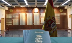 El polémico memorial se encuentra en el salón de actos de la comandancia de la  Guardia Civil de Zaragoza. /GUARDIA CIVIL