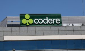 El logo de la empresa de juegos y apuestas Codere en su sede en Madrid. E.P./Marta Fernández
