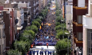 Manifestación contra el trasvase del agua del Ebro. ANC.