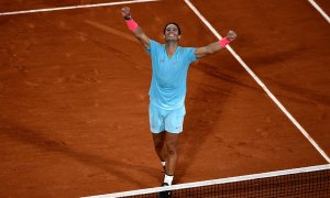Rafa Nadal, tras su victoria en Roland Garros. EFE