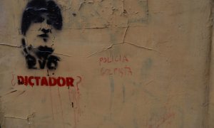 Pintada de Evo Morales en las calles de Bolivia. Fotografías. /Elena Buch