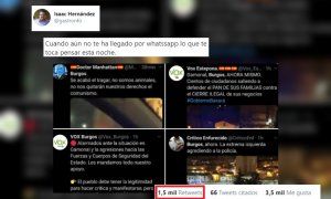 "Cuando aún no te ha llegado por Whatsapp lo que te toca pensar esta noche": Vox critica y aplaude los disturbios en Burgos