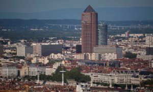 Skyline de la ciudad de Lyon, en Francia.