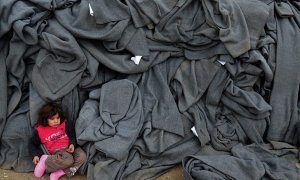 Un niño en el campo de refugiados.