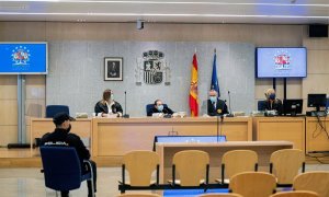 Vista del tribunal que juzga estos días a los tres acusados por los atentados del 17 de agosto de 2017 en Barcelona y Cambrils (Tarragona).