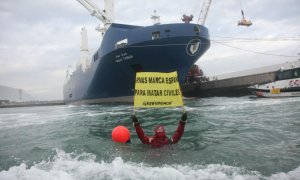 Greenpeace en el puerto de Bilbao