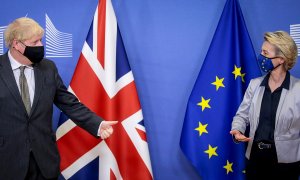 El primer ministro de Reino Unido, Borish Johnson, y la presidenta de la Comisión Europea, Ursula von der Leyen