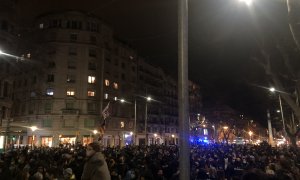 Manifestació a Barcelona en suport al raper Pablo Hasel.