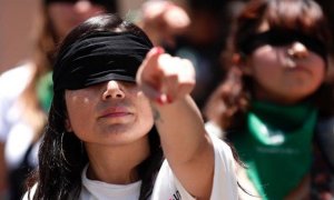 Protesta en Chile contra la violencia de género.