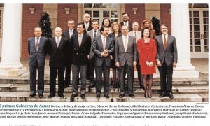 "Más de la mitad, investigados por la Justicia": el primer Gobierno de Aznar, retratado al recordar la imagen del posado oficial en su 25 aniversario