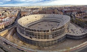 Vista aérea del Nou Mestalla.