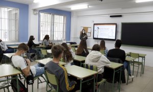 Alumnes de l'Institut Josep Lladonosa de Lleida. Imatge de l'abril del 2021