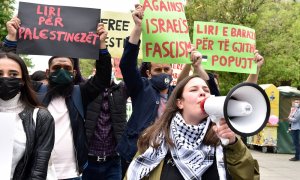 Manifestación contra las agresiones de Israel al pueblo palestino.