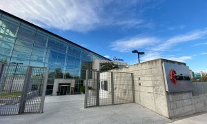 Entrada al edificio de la sede de Acciona en Madrid. E.P./Eduardo Parra