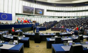 El presidente del Consejo Europeo, Charles Michel, interviene en la sesión plenaria del Parlamento Europeo, en Estrasbuergo (Francia). REUTERS/Julien Warnand/Pool