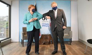 Angela Merkel y Boris Johnson durante la cumbre del G7.