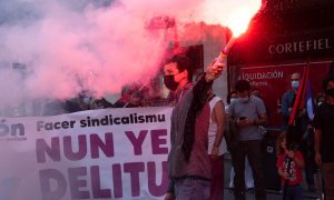 La manifestación en defensa de les y los sindicalistes de 'La Suiza'
