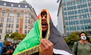 Protesta contra talibanes en Bruselas