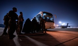 Evacuación del aeropuerto internacional Hamid Karzai de Kabul.