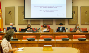 La presidenta de la Autoridad Independiente De Responsabilidad Fiscal (AIReF), Cristina Herrero, durante su comparecencia para informar sobre temas relativos al Proyecto de Ley de Presupuestos Generales del Estado para el año 2022.