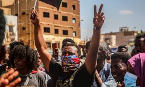 Protestas en Jartum contra el golpe de Estado en Sudán.