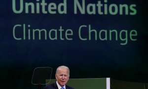 El presidente de EEUU, Joe Biden, habla en la Cumbre del Clima de Glasgow (COP26).