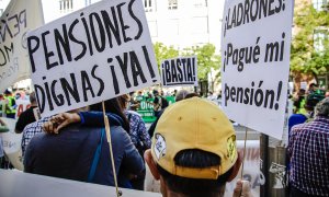 Manifestación en defensa de pensiones justas en Madrid, a dos de octubre de 2021.