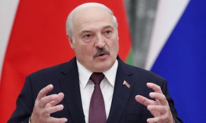 El presidente bielorruso, Alexander Lukashenko, habla durante una conferencia de prensa con el presidente ruso, Vladimir Putin, en el Kremlin, a 9 de septiembre de 2021.
