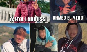 Imagen difundidas por varias organizaciones de los cinco chicos marroquíes desaparecidos tras zarpar desde Ceuta para llegar a las costas andaluzas.