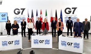 Ministros del exterior del G7 en su cita en Liverpool.