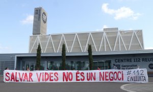 Una imatge de l'inici de la vaga dels treballadors del 112 del centre de Reus, de l'agost passat.