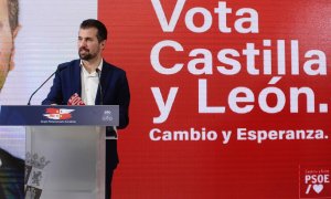 El secretario general del PSOE de Castilla y León y candidato a la Presidencia de la Junta, Luis Tudanca, presenta las 100 primeras medidas recogidas en su Programa de Gobierno en un acto en Valladolid este 25 de enero de 2022.