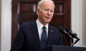 18/02/2022 El presidente de los Estados Unidos, Joe Biden, en una rueda de prensa en la Casa Blanca para informar sobre la situación entre Rusia y Ucrania