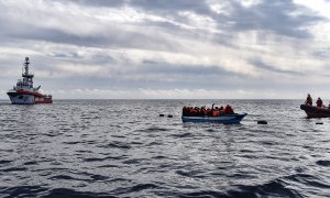 08/03/22. Embarcación de migrantes frente a la costa de Libia a 5 de marzo de 2022.