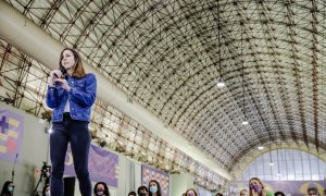 (06/03/2022) La ministra de Derechos Sociales y Agenda 2030, Ione Belarra, interviene durante un acto en Chamartín.