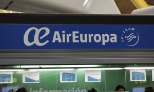 Ventanilla de Air Europa en la Terminal T4 del aeropuerto Adolfo Suárez Madrid-Barajas. E.P./Jesús Hellín