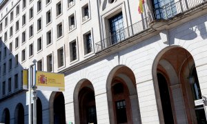 Fachada de la sede del Ministerio de Trabajo y Economía Social, en la zona de Nuevos Ministerios, en Madrid.