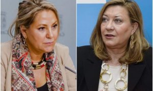28/04/2022-La ex vicepresidenta de Castilla y León, Rosa Valdeón, junto a la ex consejera de Economía, Pilar del Olmo.